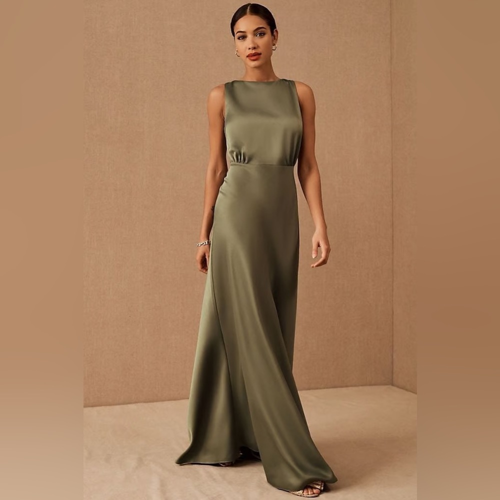 BHLDN Beckett Satin Maxi Dress